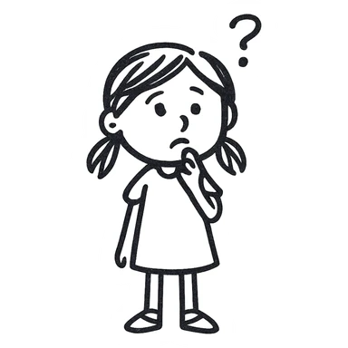 girl standing and thinking sticker