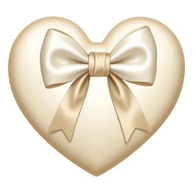 white heart with beige bow sticker