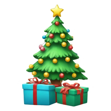Cute Christmas tree with gifts under it  sticker