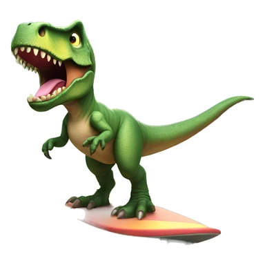 T-Rex wearing a tutu on a surf board sticker