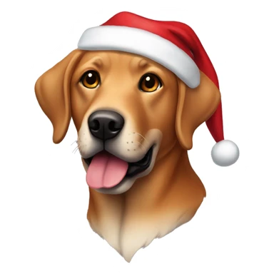 Dark foxred labrador with santa clause hat sticker
