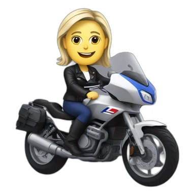 Marine le pen en moto sticker