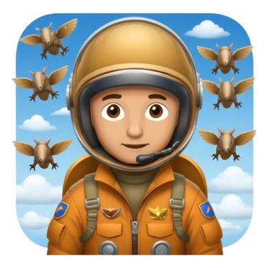 Man flying in the sky of armadillos sticker