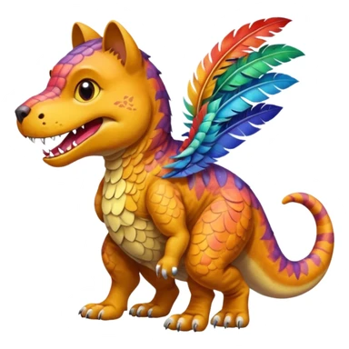 cat dog and a trex mixed sticker