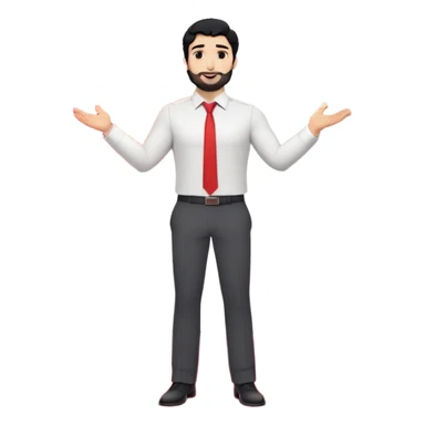 Professional 35-year-old man with black wavy hair, stubble, strong jawline, white skin tone, wearing smart casual business attire, giving a TED talk on innovation, standing on circular red carpet stage, gesturing confidently with projected slides behind him sticker