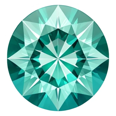 Precision round cut grandidierite gemstone with aqua blue-green color and gleaming facets sticker