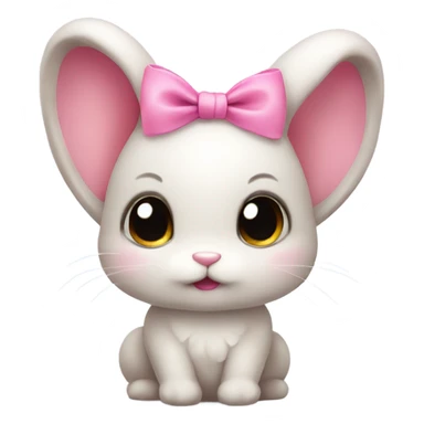 cute bunny with pink bow sticker