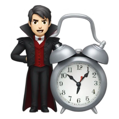 handsome vampire with alarm clock sticker
