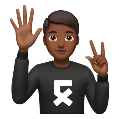 Que este 🙋🏾emoji envés que saludé haga con mano la forma de el emote de fornite toma la L sticker