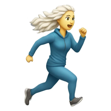 winter solstice white woman running sticker