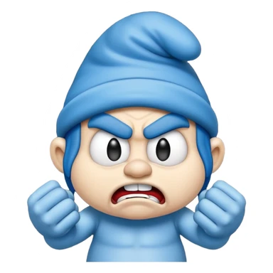 angry smurf  sticker
