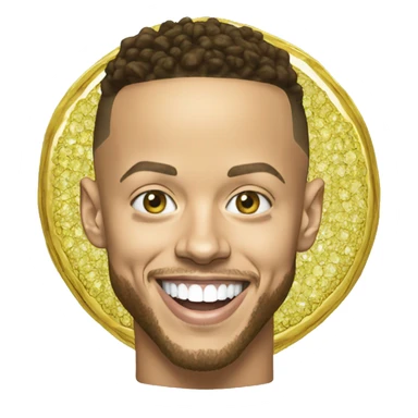 stephen curry smiling with diamond grillz sticker
