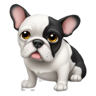 bouledogue français noir et blanc sticker