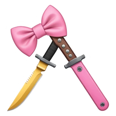 Pink bow knife sticker