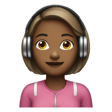 Girl with headphones on sticker