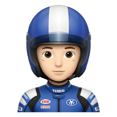 yamaha motorcycle racer with full face helmet sticker