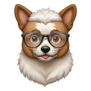tattooed dog with heavy face tattooes and glassess, white sticker