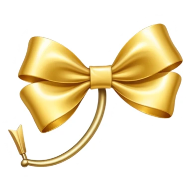 Golden bow with long length long ends  sticker