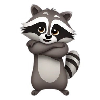 racoon emoji hug sticker