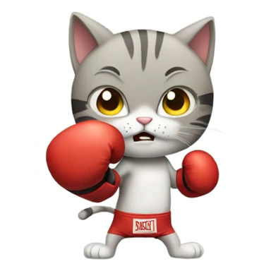 Cat boxing  sticker