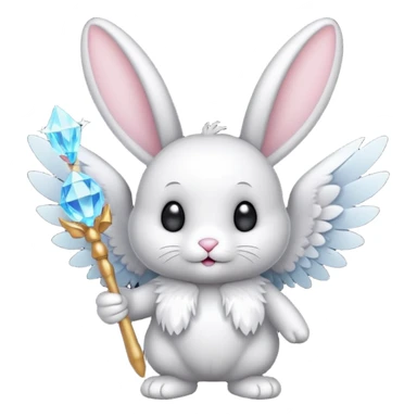 Black bunny with wings and with cristal wand  sticker