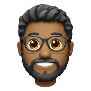 Dental Student with a really really starting black beard and glasses sticker