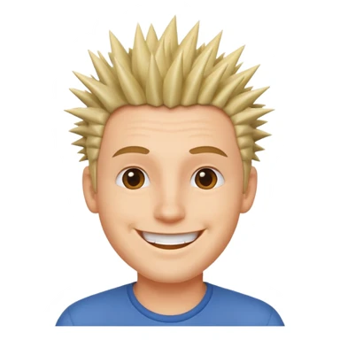 fat spiky haired happy man sticker