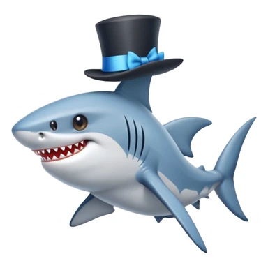 Shark with a top hat blue shoes sticker