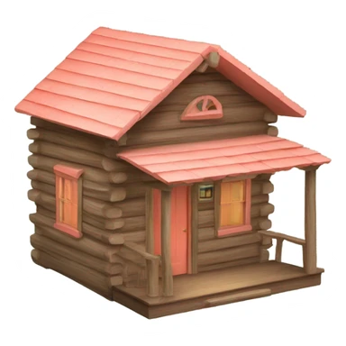Little coral beach cabin sticker