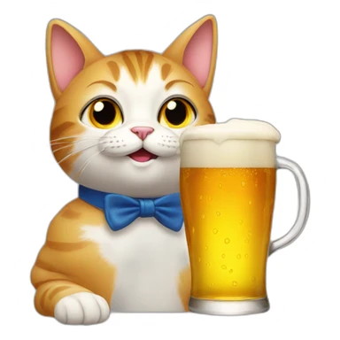 cat drink beer sticker