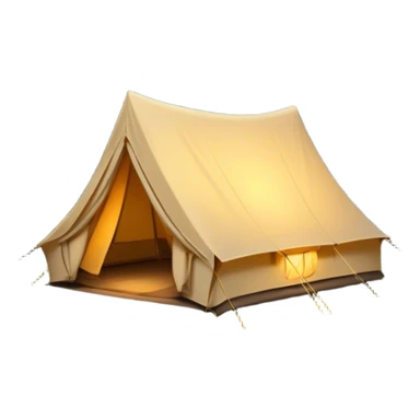Cinematic Realistic Tent, a sturdy canvas tent nestled among tall trees, warm golden light spilling from inside, gentle folds in the fabric visible, glowing against the cool, dark forest backdrop, evoking a sense of adventure and comfort. sticker