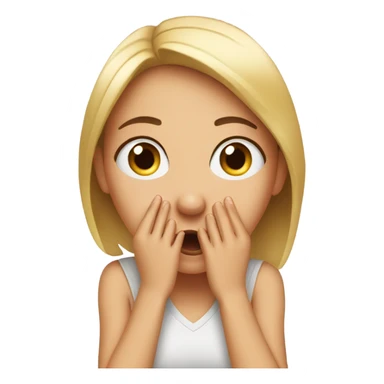 Girl covering mouth surprised  sticker