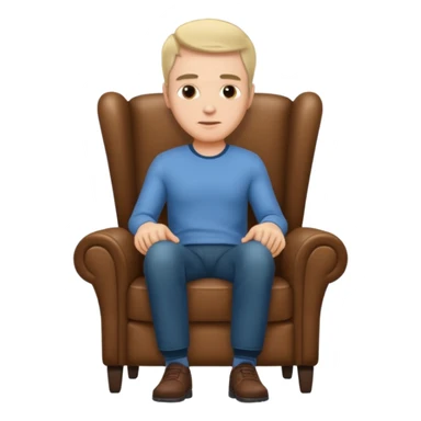 white man sitting still in a chair sticker