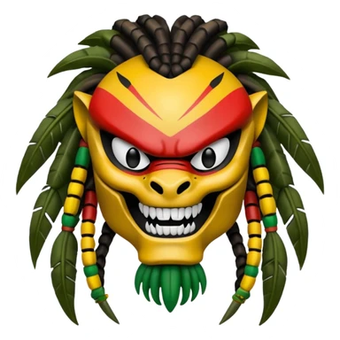 smiling predator from movie predator with rasta sticker