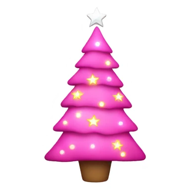 Pink Christmas tree with a star and lights sticker