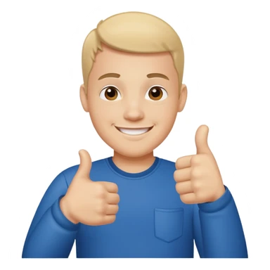 Man with autism with thumbs up sticker