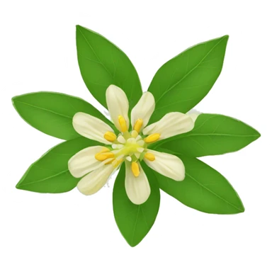 Ashwagandha flower with greenish-yellow petals and a central yellow stamens emojis sticker