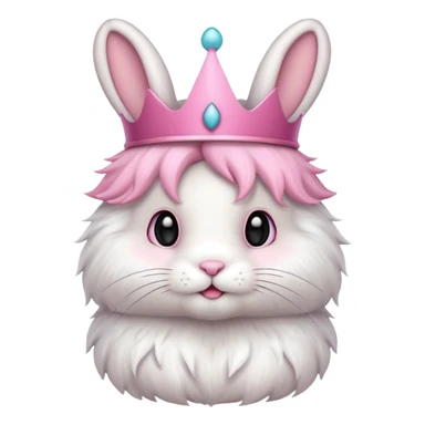 bunny with pink crown sticker