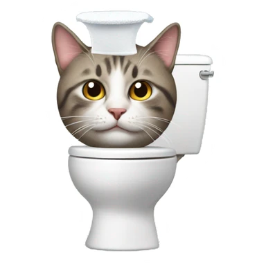 Cat with toilet on its head sticker