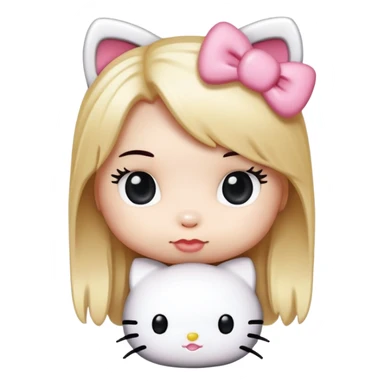 Cute hello kitty with blond hair sticker
