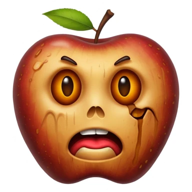 Rotten apple emoji no face sticker