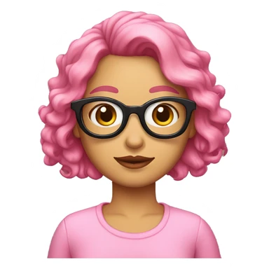 uma mulher loira cabelo curto, camisa rosa de oculos e cara de julgamento sticker