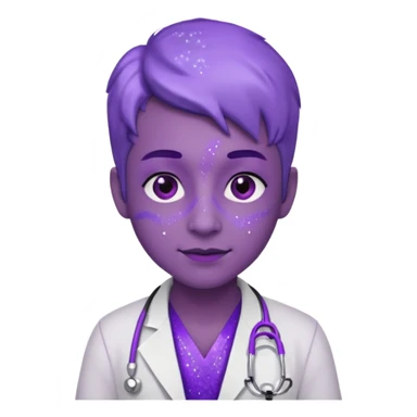 glitter purple doctor sticker