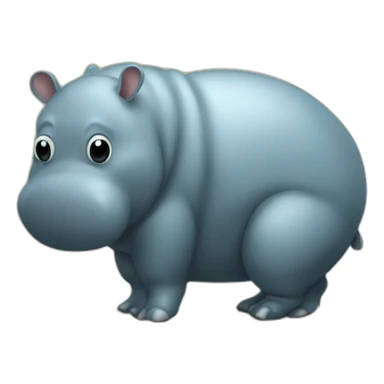 un hippopotame sur le dos d'une fourmis sticker
