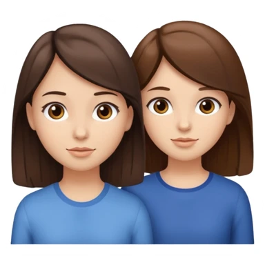 2 Besties g girls one dark brown hair one light brown hair sticker