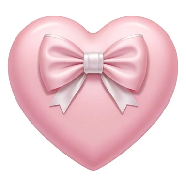 Pastel pink heart with white bow sticker