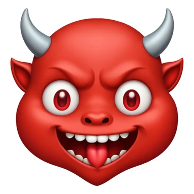 Devil's face? With heart-shaped eyes. An open, drooling mouth. sticker