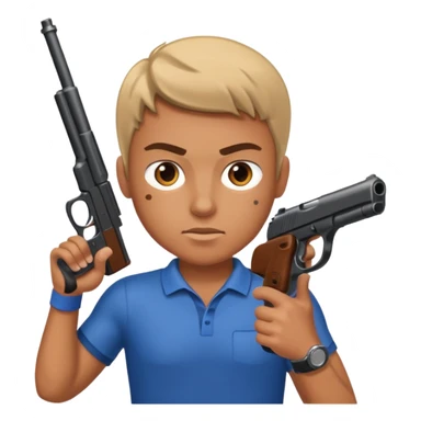 athlete gun shooting sticker