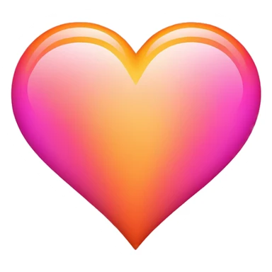 orange and pink gradient tall matte heart sticker