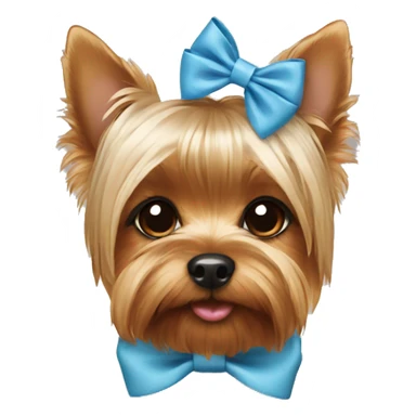 yorkie wearing a bow sticker